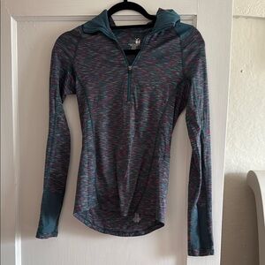 Women's Blue Patterned Long Sleeve Top